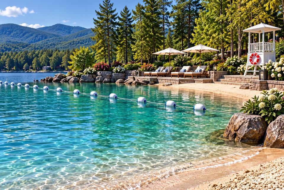 Lake Attractions & Gazebo concept rendering