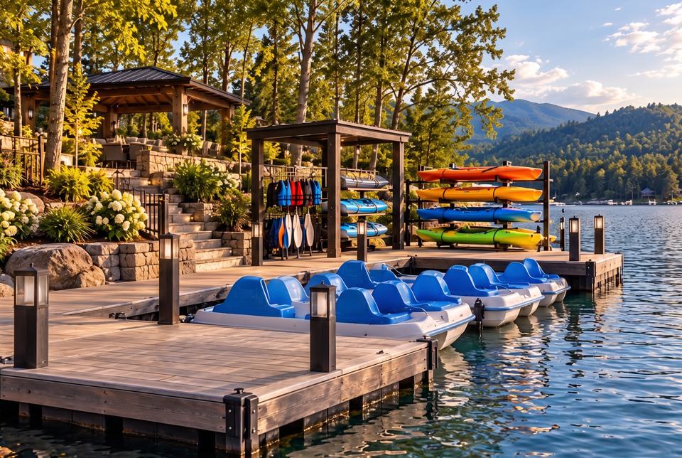 Lake Attractions & Gazebo concept rendering