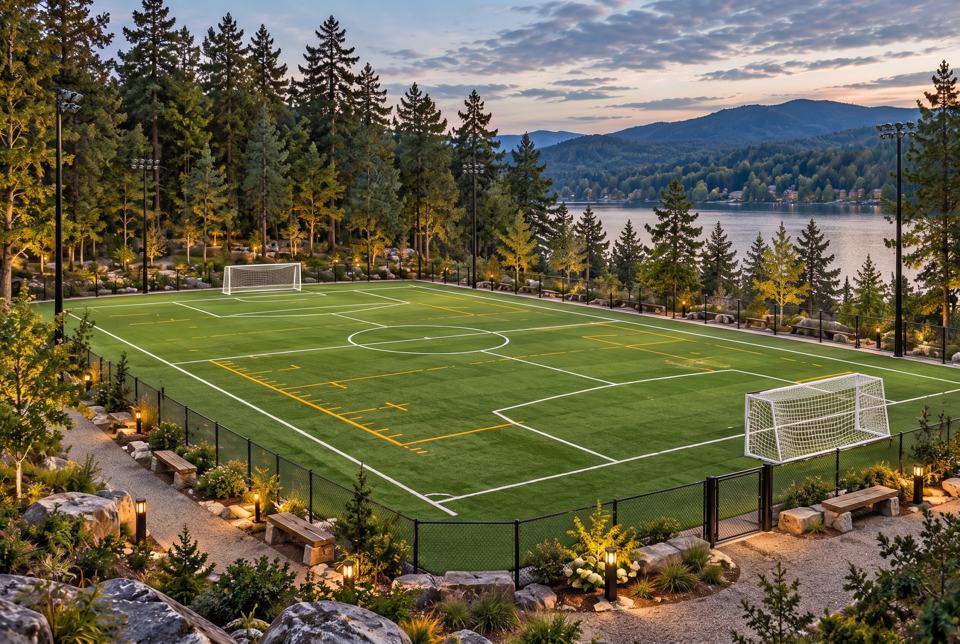 Football & soccer field concept rendering
