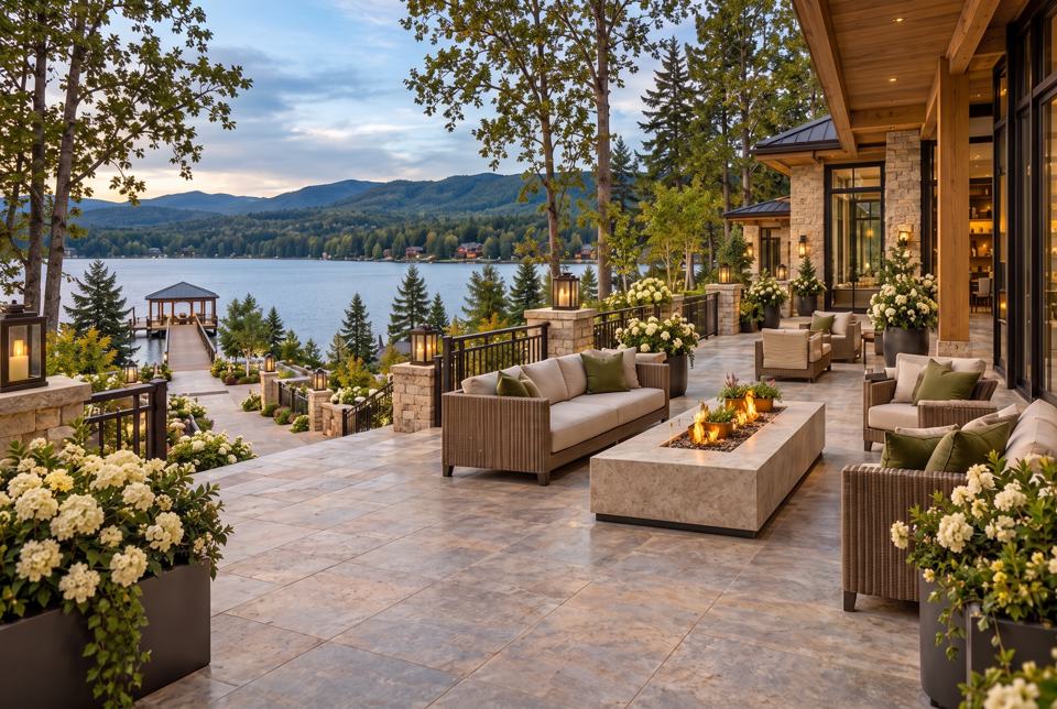 Lakeside deck concept rendering
