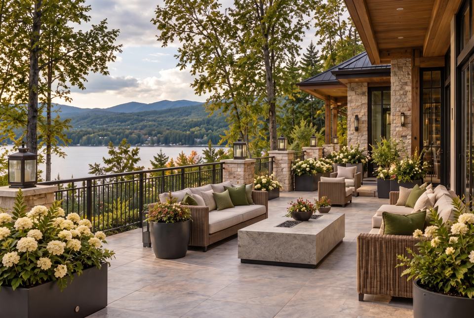 Lakeside deck concept rendering