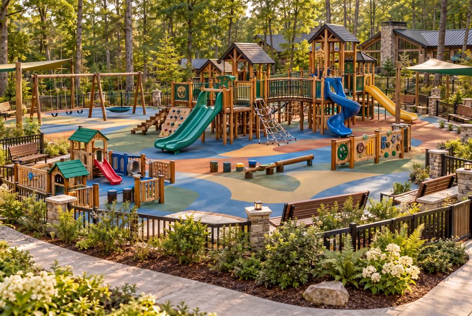 Outdoor playground concept rendering