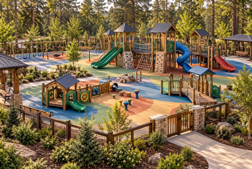 Outdoor playground concept rendering
