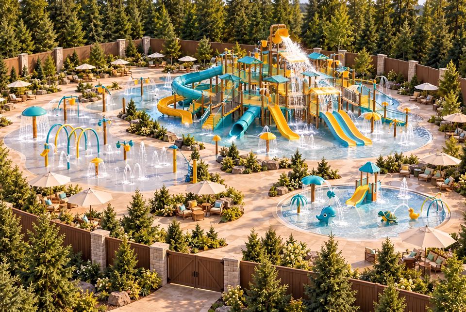 Kids' water park concept rendering